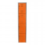 Locker metálico dual grande - 4 puertas naranja